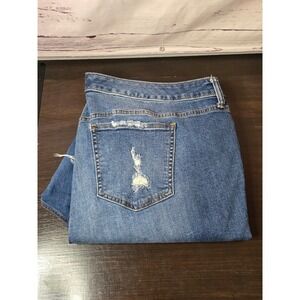 Torrid Denim Womens 22XT Blue Distressed Skinny Jeans High Rise Raw Hem Tall